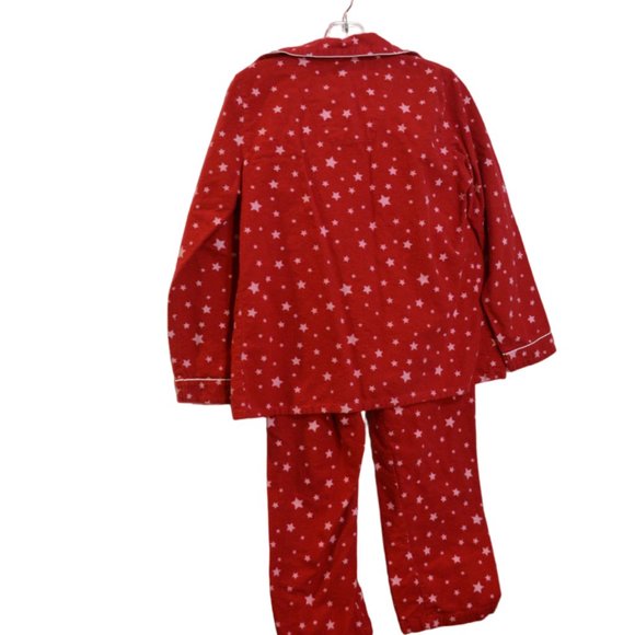 PajamaMania Cotton Two Pieces Set Long Sleeves Pants Red Pink Stars Pajama S - Picture 5 of 7